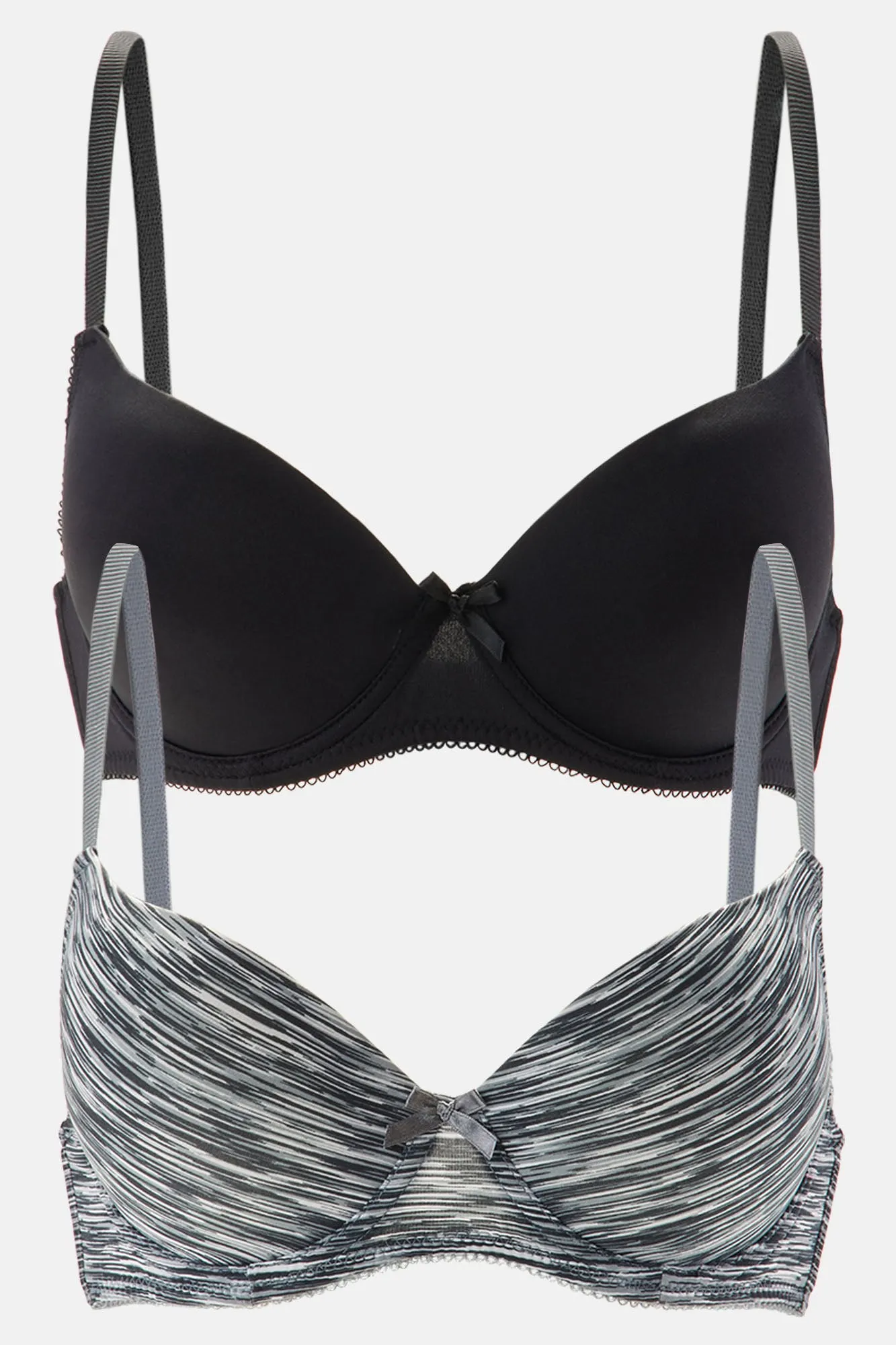 2 Of A Kind 2 Pack Bras - Black/Grey