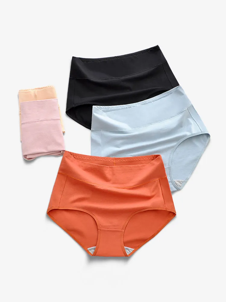 3-Pack Plus Size Breathable Cotton High-Cut Underwears