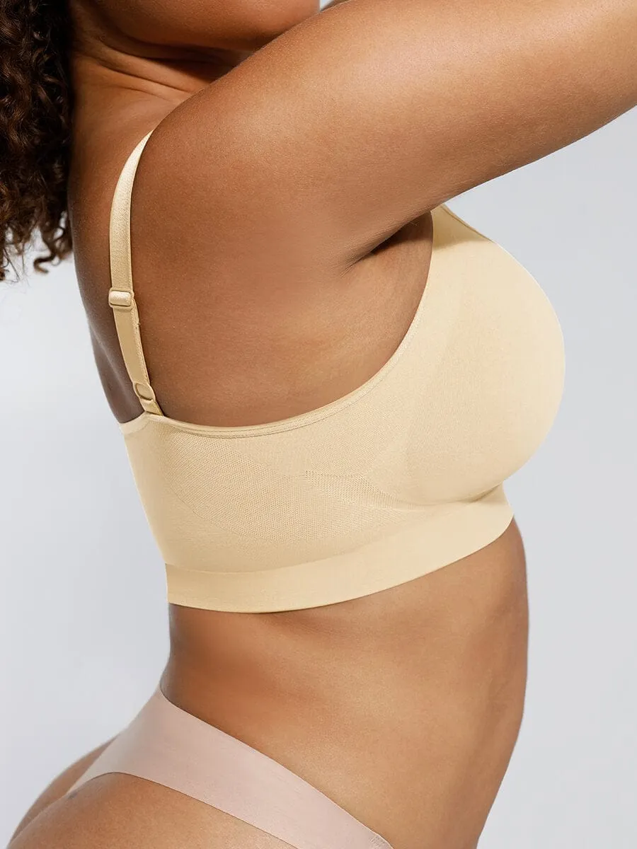 3 Pack- Seamless Shaping Bralettes With Adjustable Strap