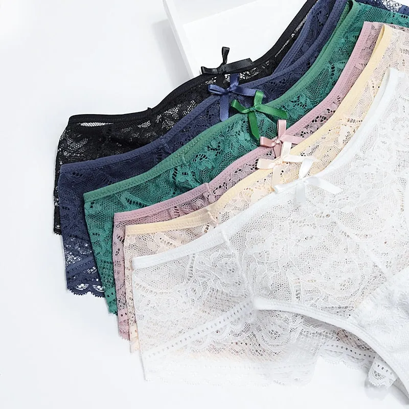 3 Pcs / lot ! Lace Panties Women Sexy Lingerie Transparent Briefs Ultra Thin Soft Underwear S to XXL