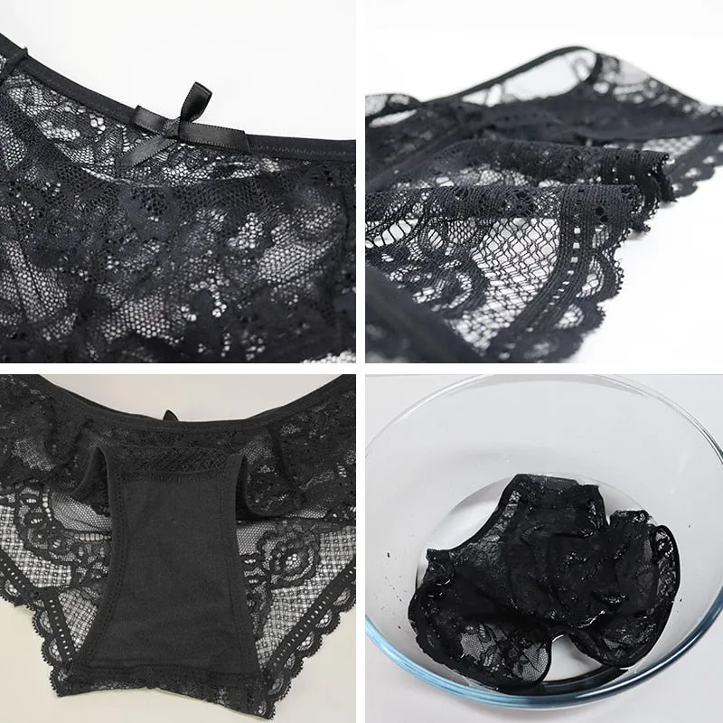 3 Pcs / lot ! Lace Panties Women Sexy Lingerie Transparent Briefs Ultra Thin Soft Underwear S to XXL