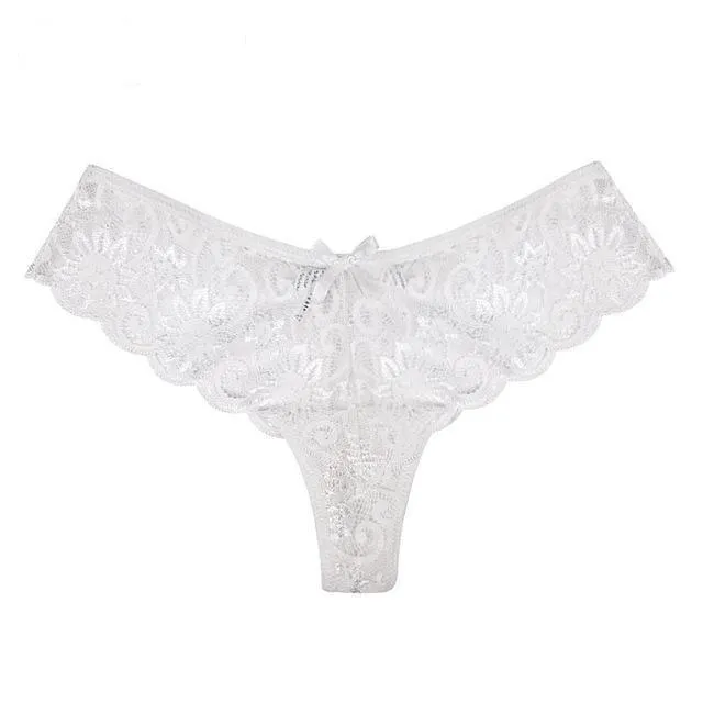 3Pcs/Pack Women's Sexy Underwear Ultra Thin Lace Thongs Knickers