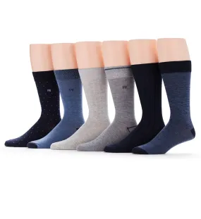 6 Pack Pindot Casual Dress Socks