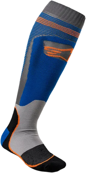 ALPINESTARS MX Plus 1 Socks - Blue/Orange - Large/2XL 4701820-7042L2X