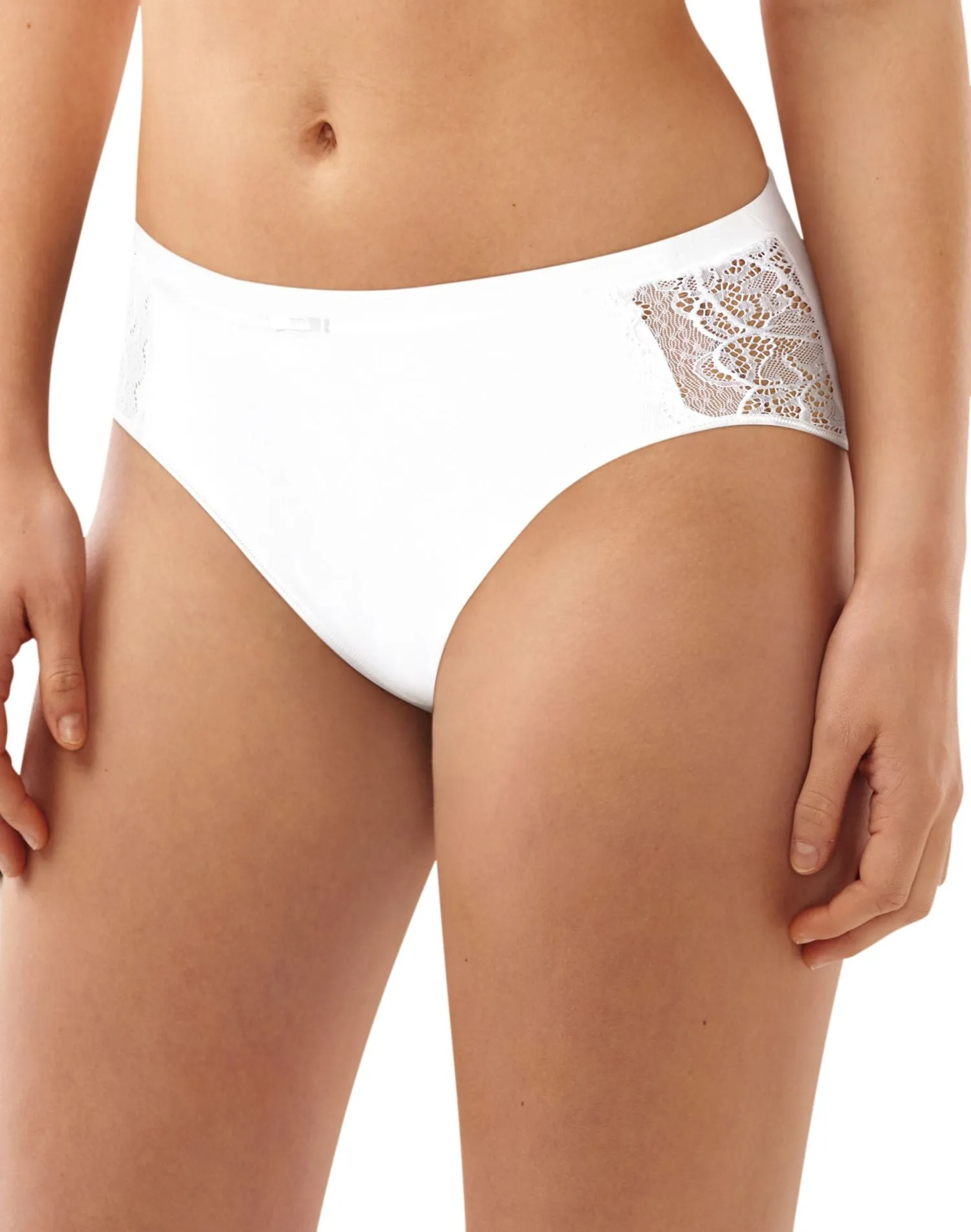 Bali Womens Lace Desire Cotton Hi-Cut Brief