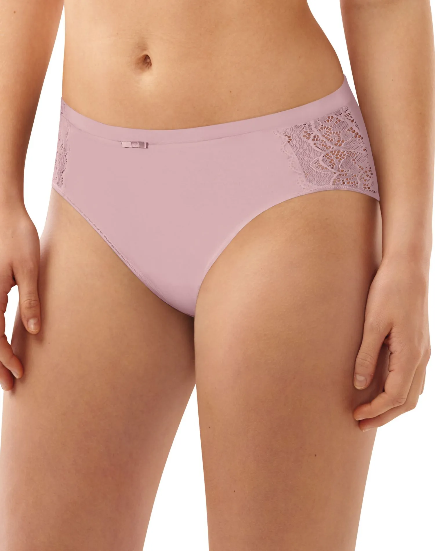 Bali Womens Lace Desire Cotton Hi-Cut Brief