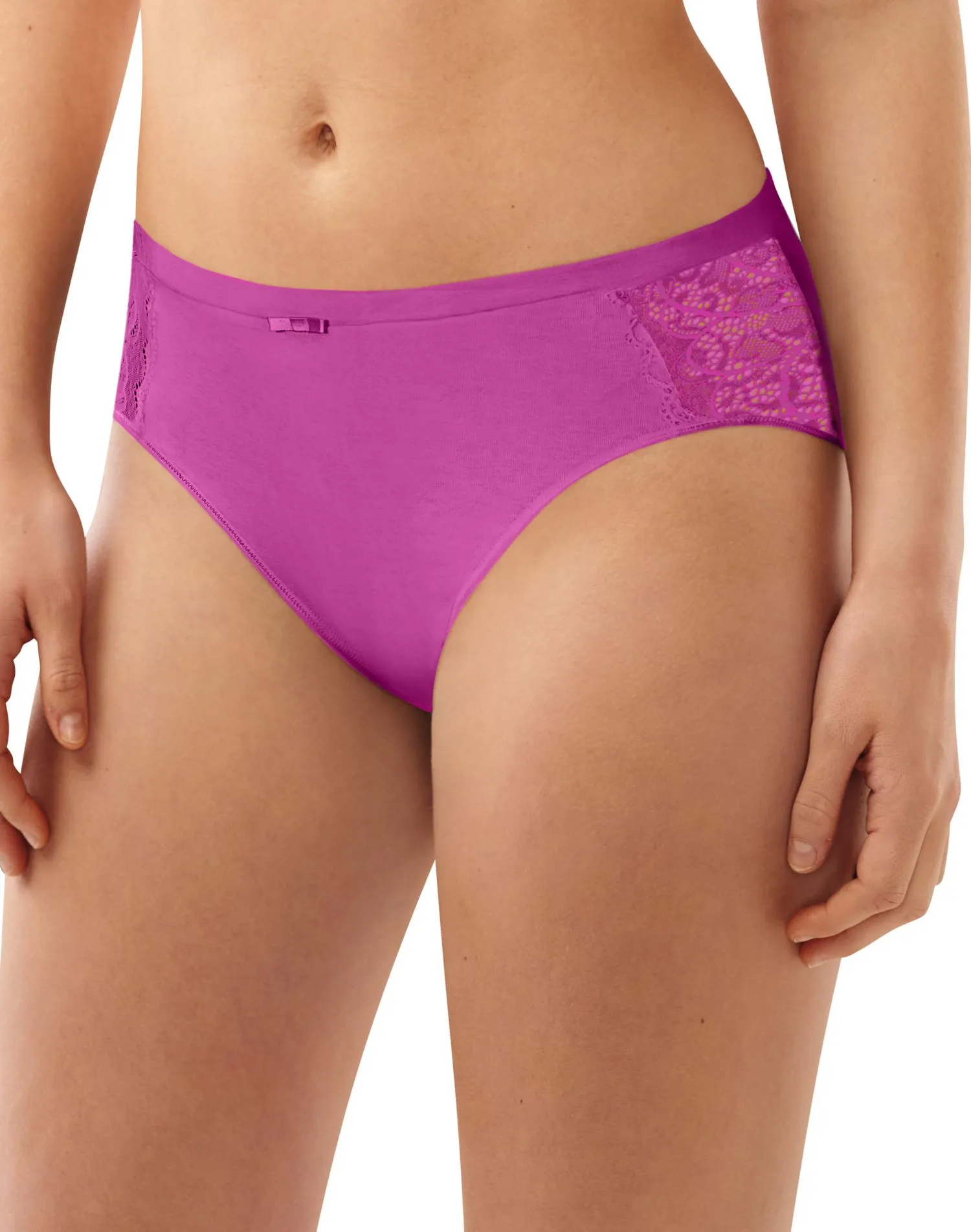 Bali Womens Lace Desire Cotton Hi-Cut Brief