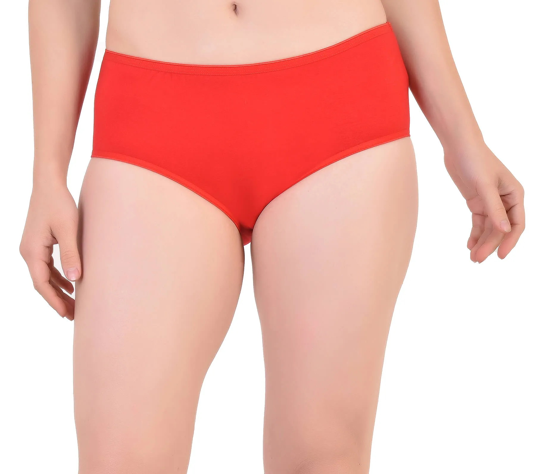 Bamboology Trends Bamboo Fabric Women's Mid Rise Panty | Red and Black | Pack of 2