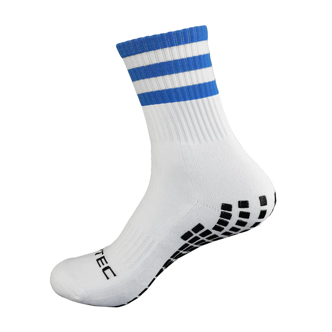 Blue and White Grip Socks