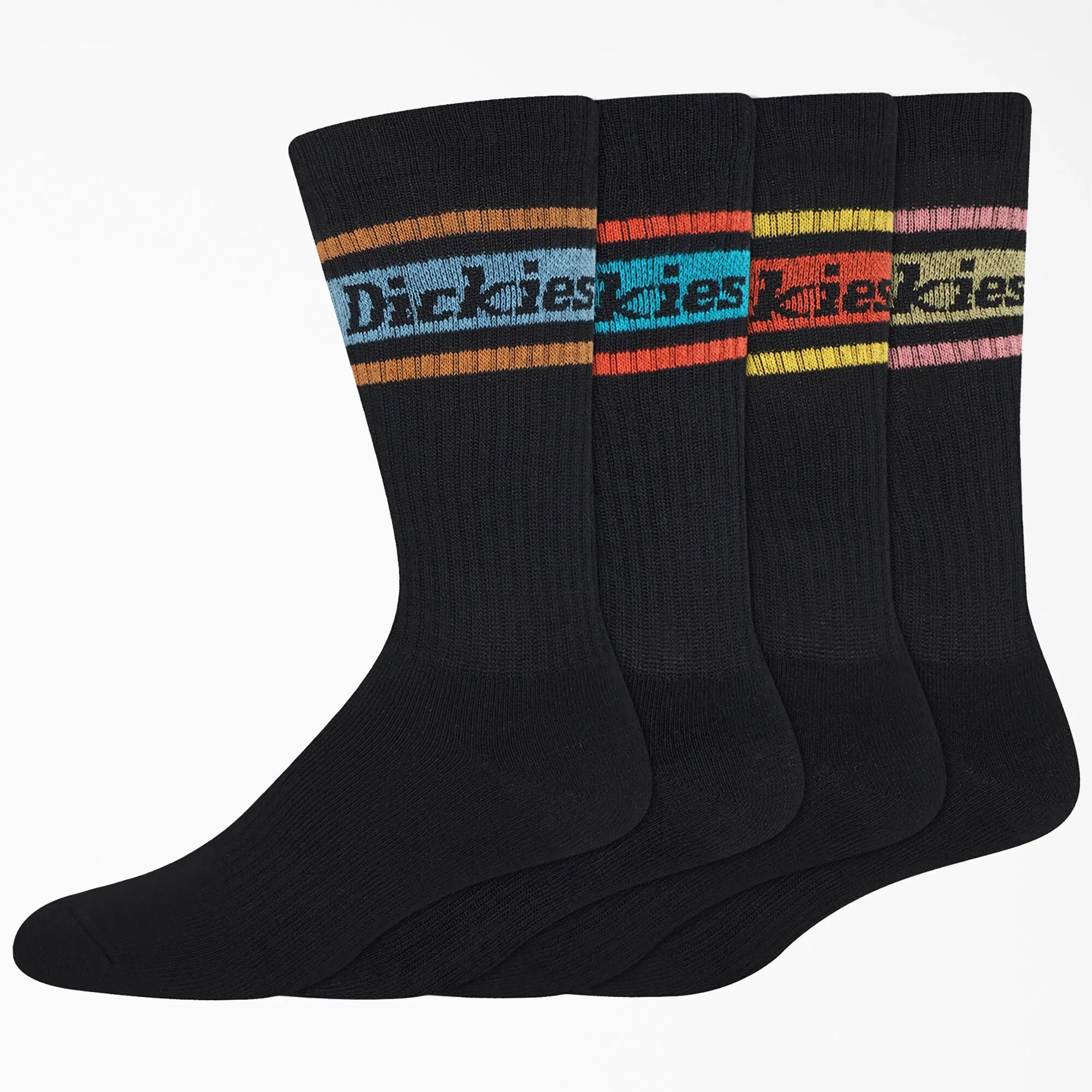 Dickies 4-Pack Skate Rugby Socks - Black Stripe (BKS)