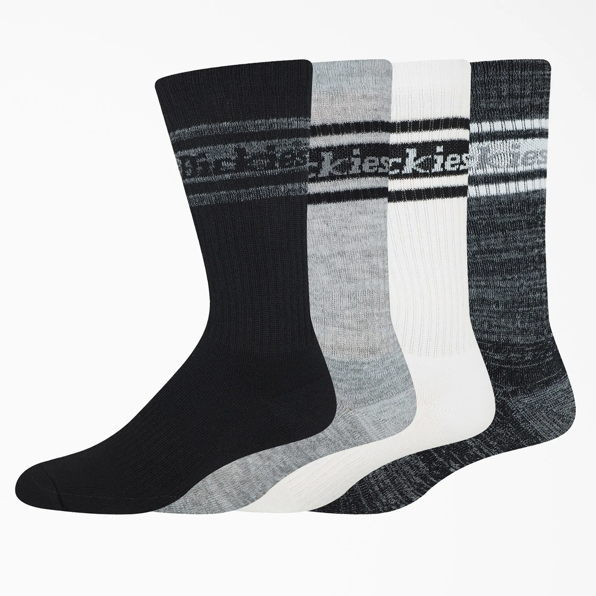 Dickies 4-Pack Skate Rugby Strip Crew Socks - Multi/Grey (MSG)