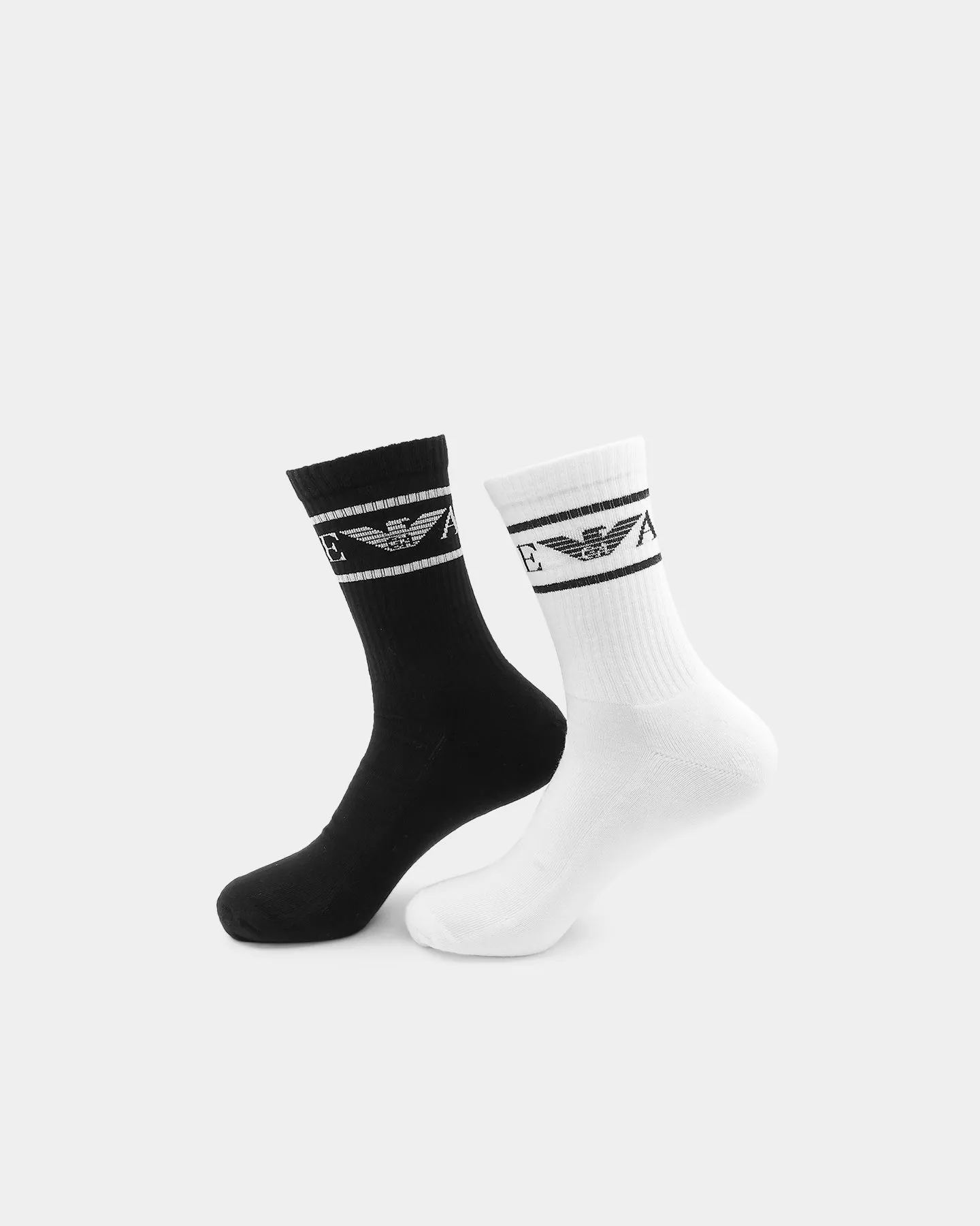 Emporio Armani T50 Socks 2 Pack White/Black