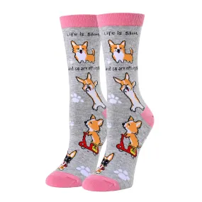 Funny Corgi Gifts for Corgi Lovers Women, Novelty Corgi Socks Crazy Silly Fun Socks