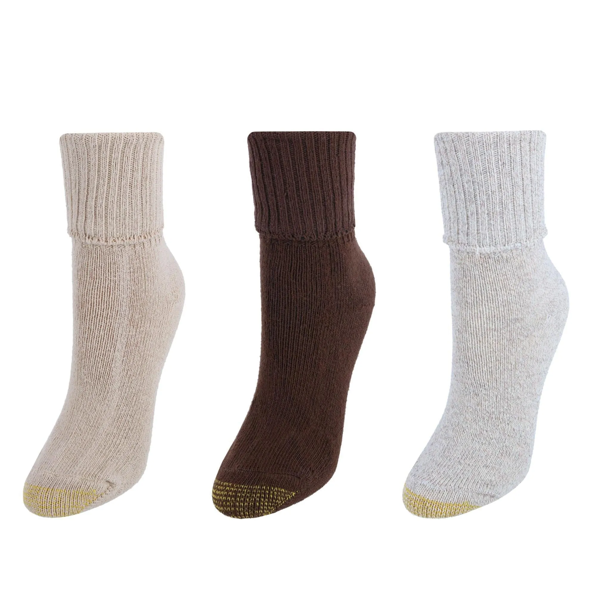 Gold Toe Women's Turn Cuff Bermuda Socks (3 Pair Pack)