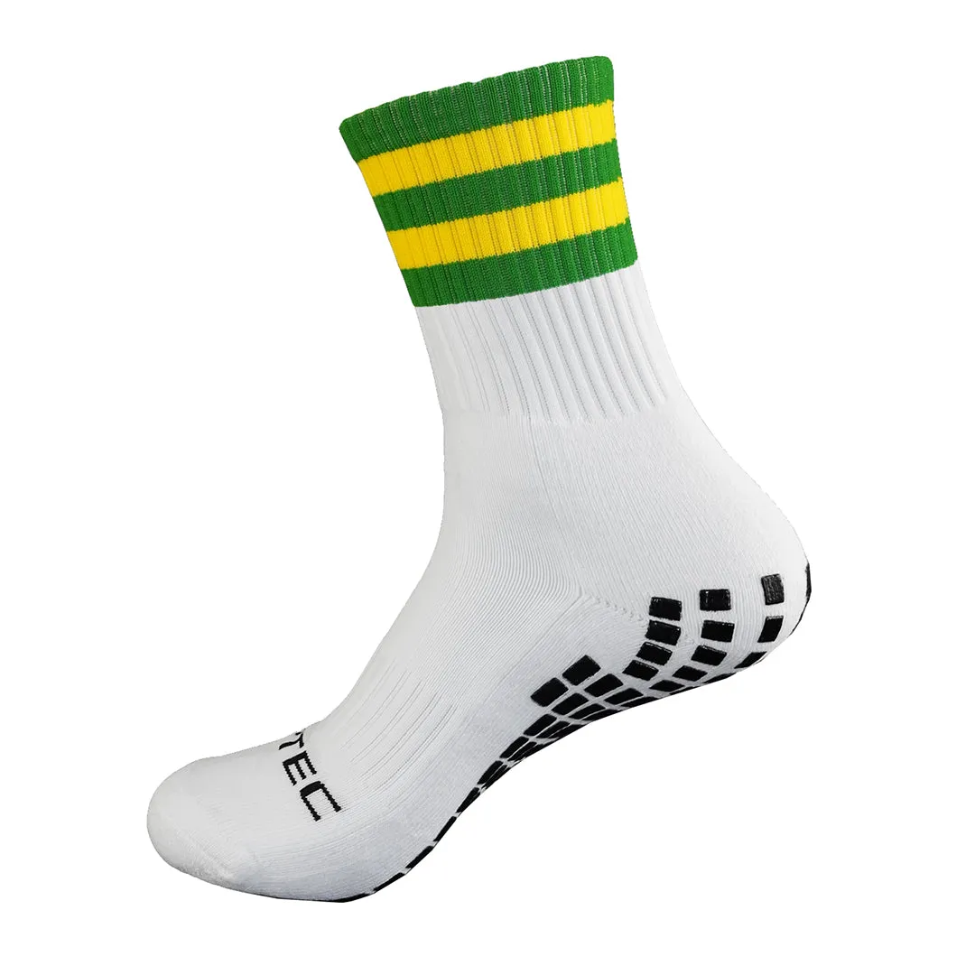 Green and Gold Grip Socks