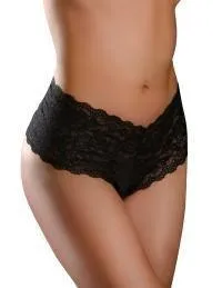 Hookup Panties Pleasure Pearl Boy Shorts - Fits Size S-L Black