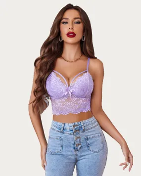 Lace Bralette Adjustable Strap Crop Top