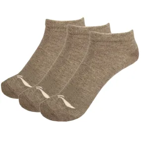 Li-Ning Cotton Men's Sports Socks, No-Show, Pack of 3, Grey