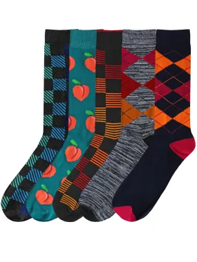 Mens Sock Game Crazy Combo Novelty 5-Pack Dress Socks