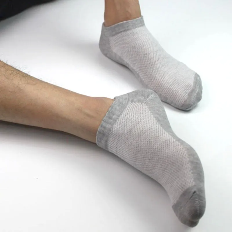 Men's Solid Mesh Invisible Ankle Socks