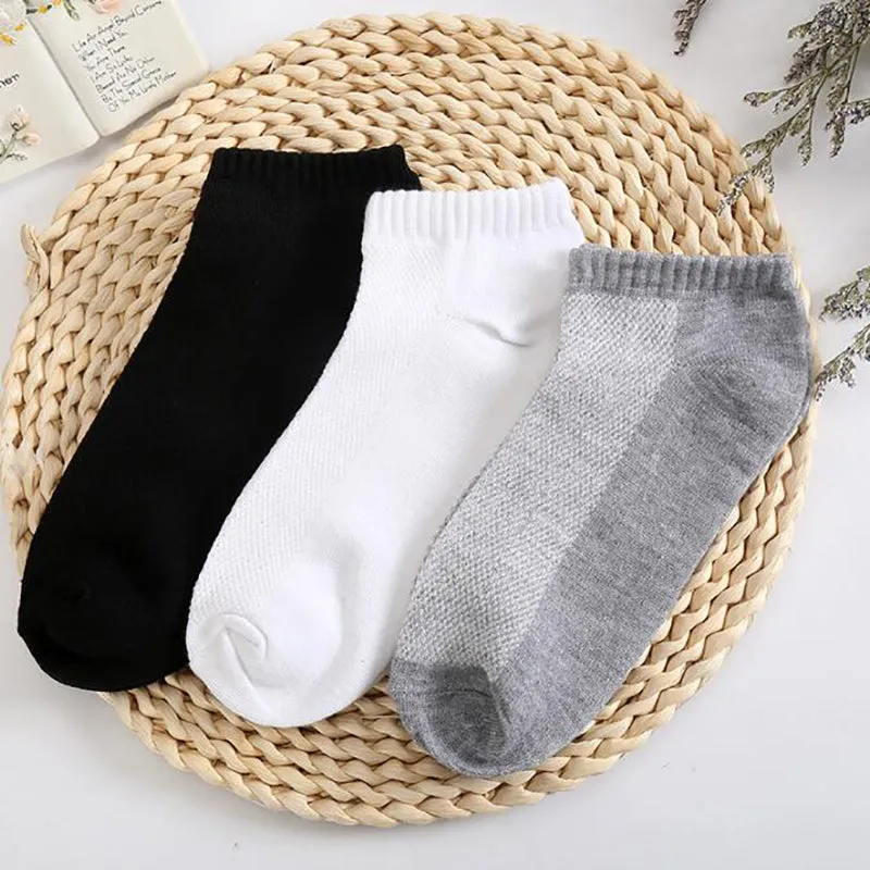 Men's Solid Mesh Invisible Ankle Socks