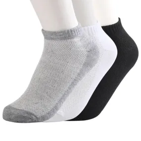 Men's Solid Mesh Invisible Ankle Socks