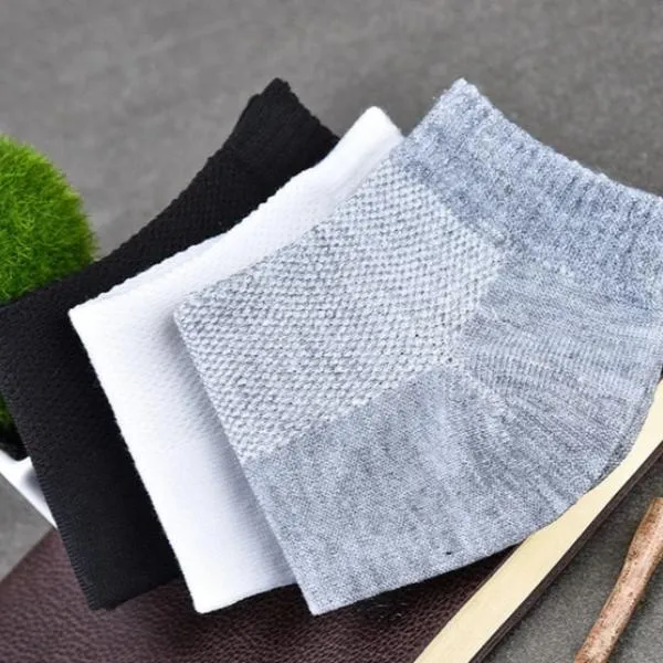 Men's Solid Mesh Invisible Ankle Socks