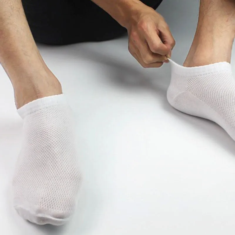 Men's Solid Mesh Invisible Ankle Socks