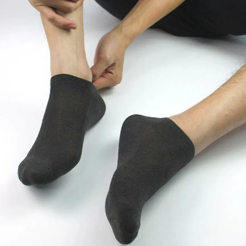 Men's Solid Mesh Invisible Ankle Socks