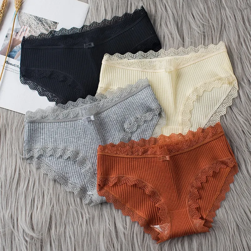 Middle Waist  3Pcs Cotton Under wear