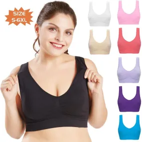 Plus Size Bras For Women Seamless Bra With Pads Big Size 5XL 6XL Bralette Push Up Brassiere Bra Vest