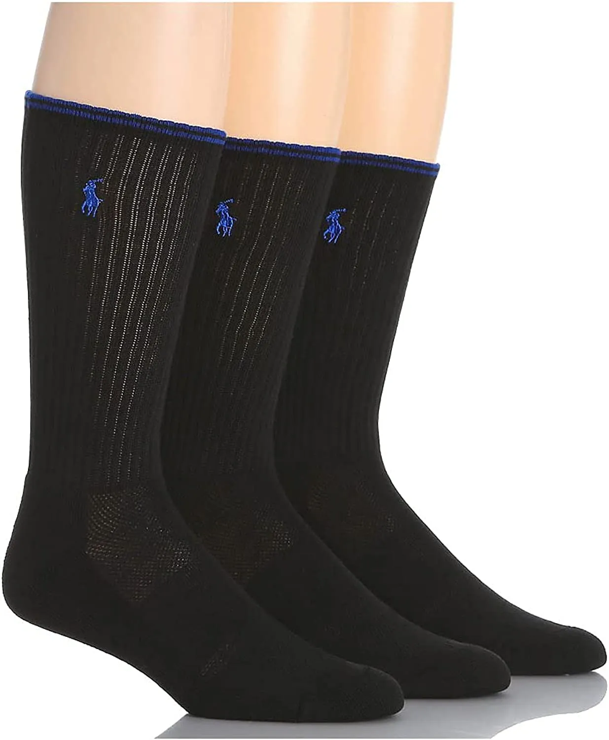 Polo Ralph Lauren Mens 3 Pack Ribbed Crew Socks