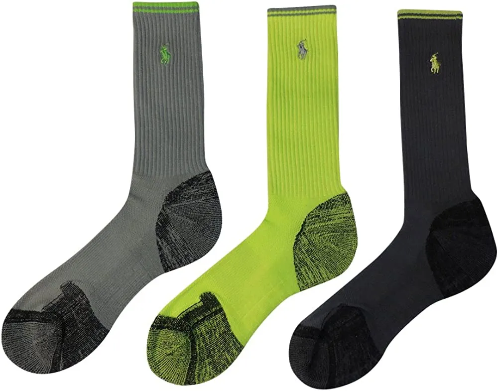 Polo Ralph Lauren Mens 3 Pack Ribbed Crew Socks