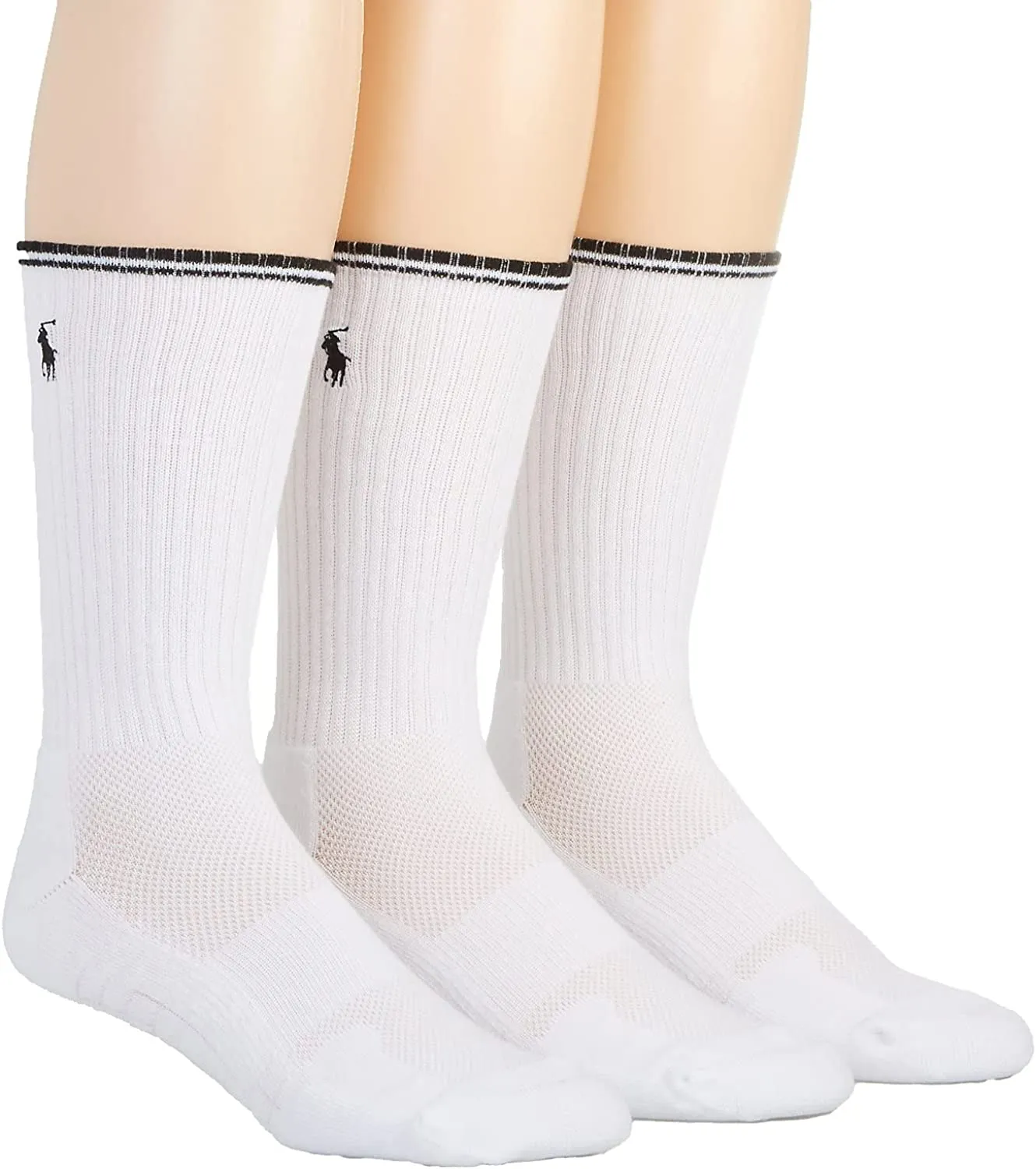 Polo Ralph Lauren Mens 3 Pack Ribbed Crew Socks