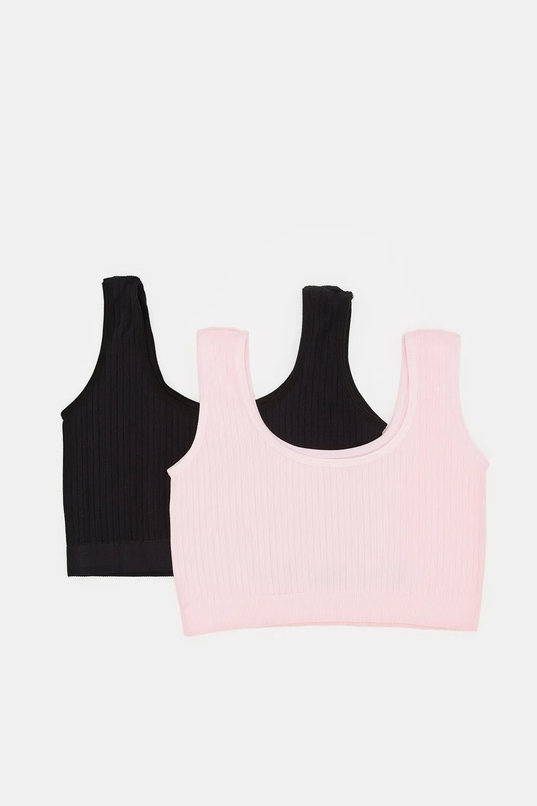 Senior Girls Pink And Black Bra (Pack of 2)