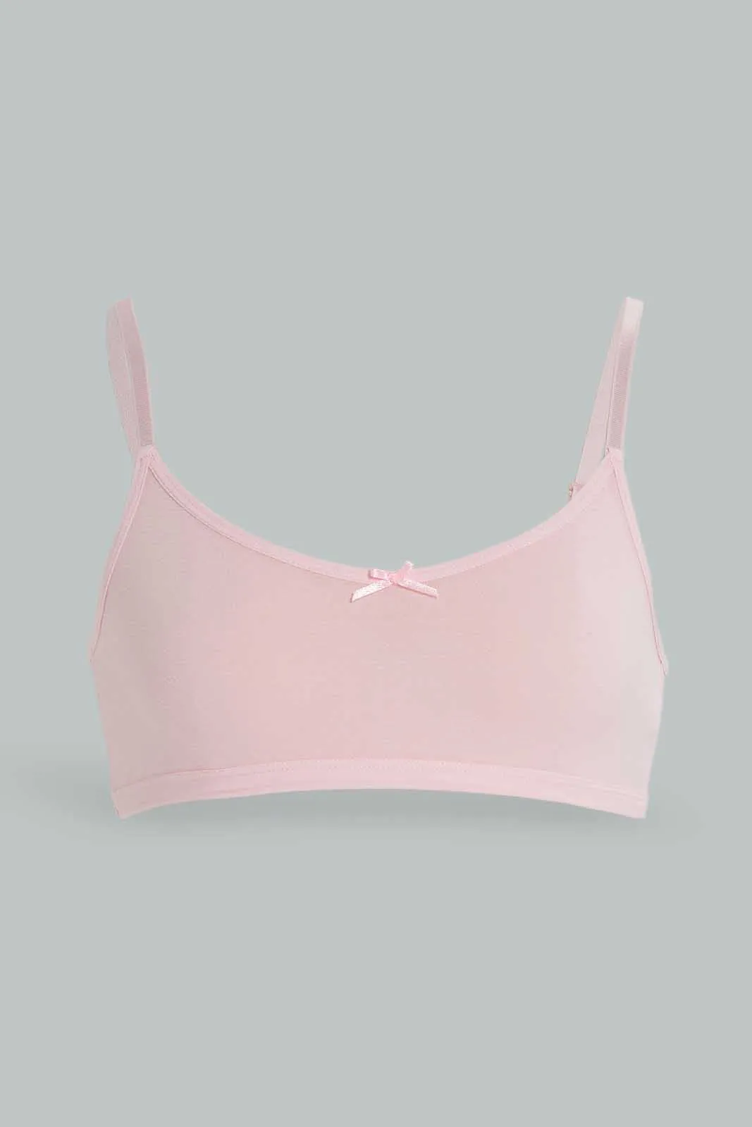 Senior Girls Pink And Yellow Padded Bra (2 Piece)