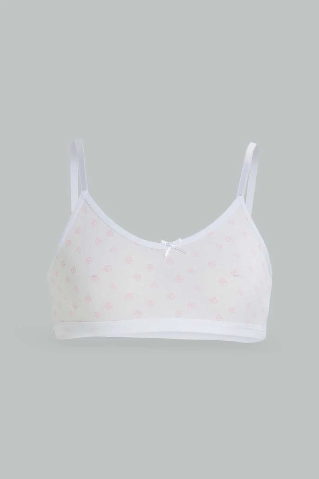 Senior Girls Pink And Yellow Padded Bra (2 Piece)