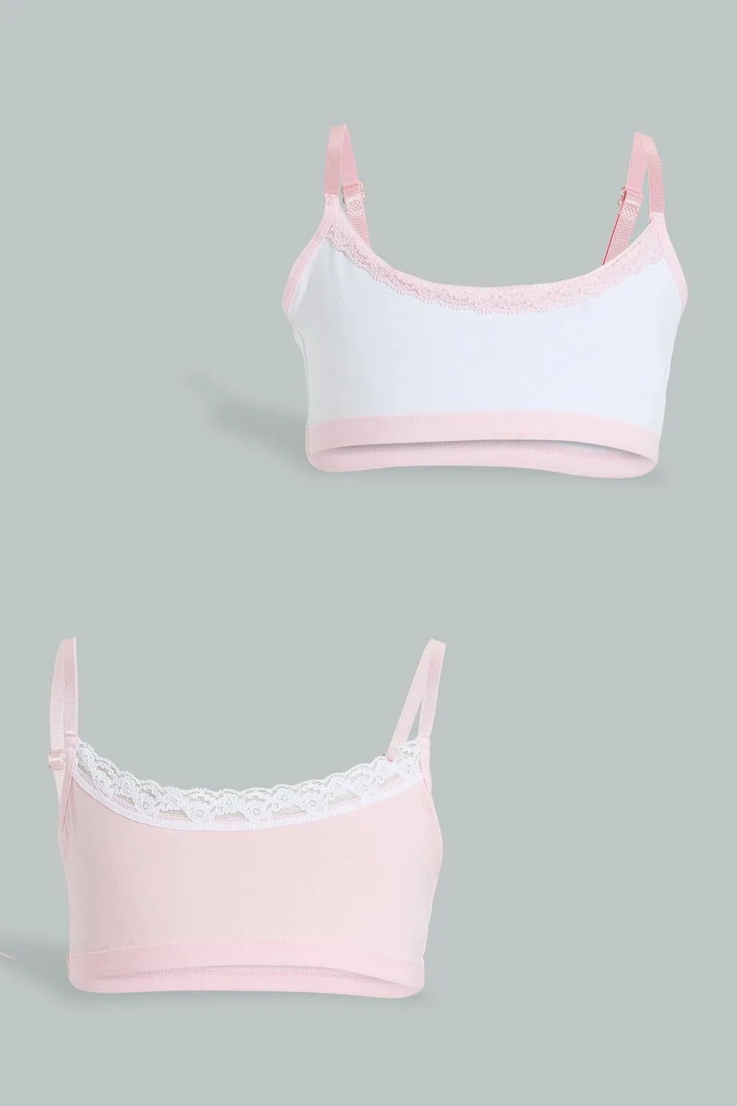 Senior Girls White And Pink Comfort Bra (Pack of 2)