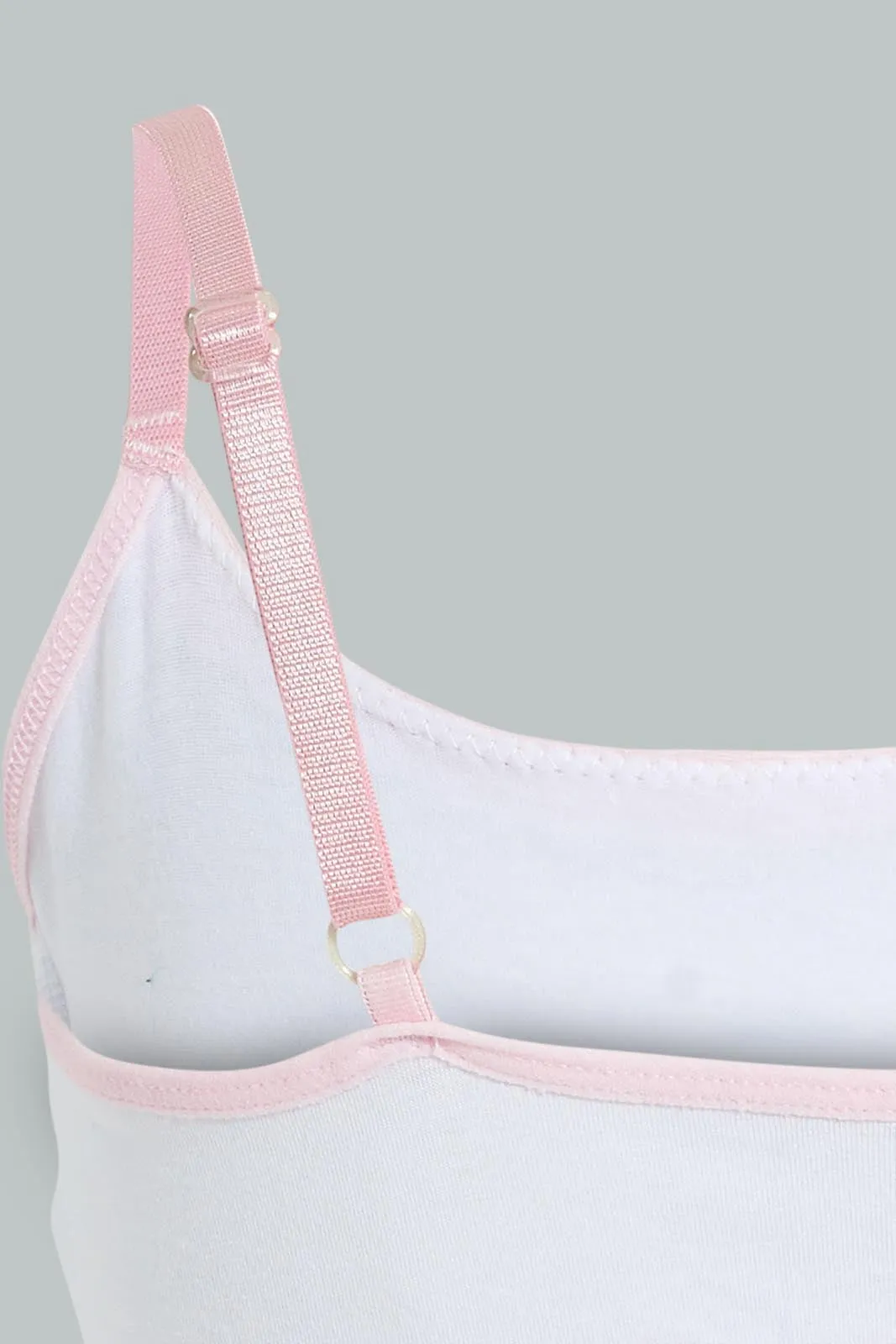 Senior Girls White And Pink Comfort Bra (Pack of 2)