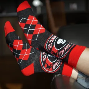 Socks-Argyle Black and Red