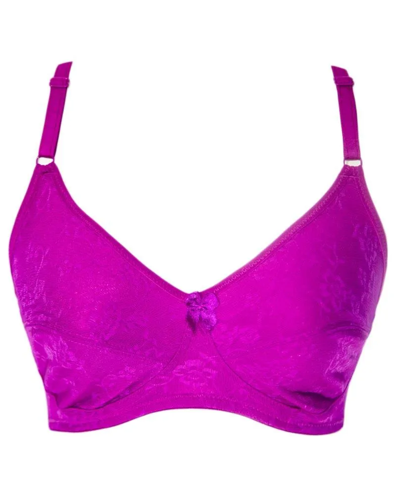 Soft Net Bra - Pink - Non Padded & Non Wired Bra - 735