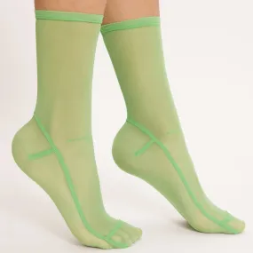 Solid Mesh Socks - Neon Green