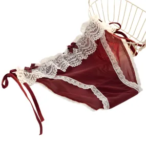 TEEK - Deep Red Cotton Dainty Panties