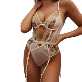 TEEK - Floral Embroidered Lace Lingerie Sets