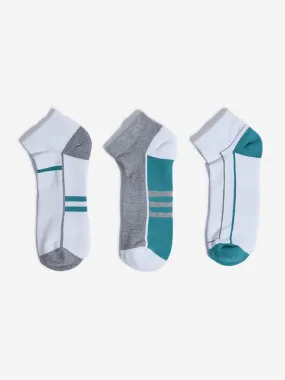 WES Lounge Aqua Printed Cotton Blend Socks - Pack of 3