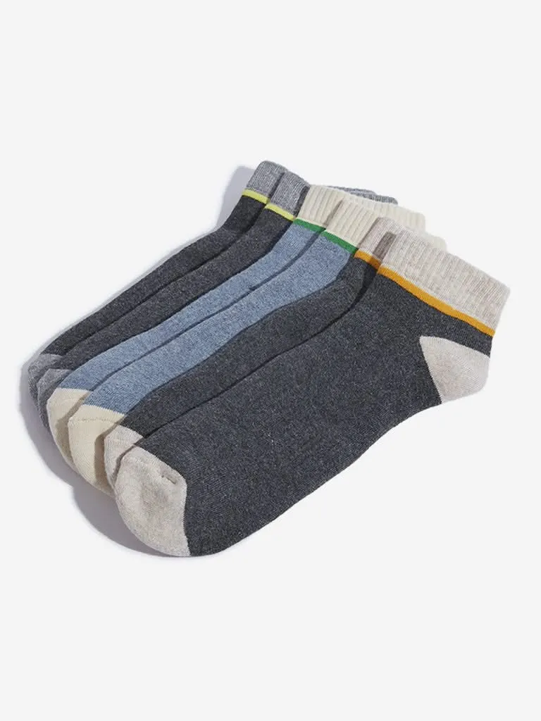 WES Lounge Multicolour Cotton Blend Socks - Pack of 3