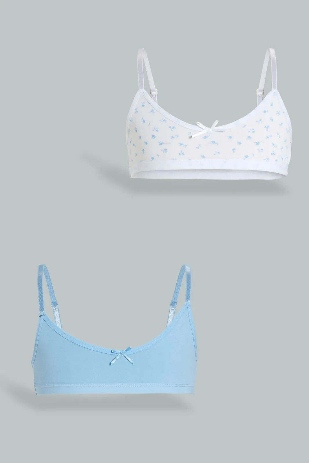 White And Blue Seamless Bra (Pack of 2)