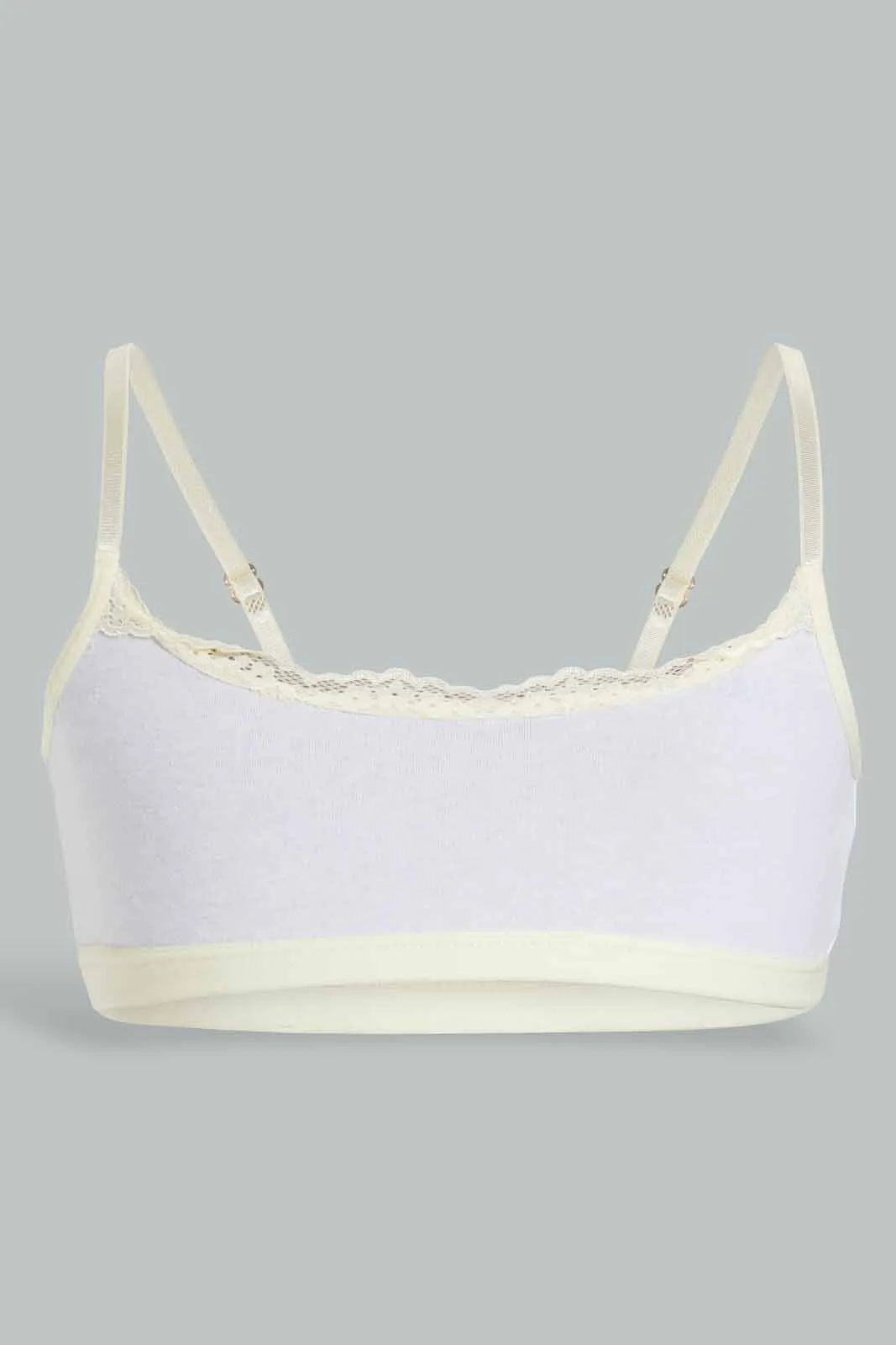 White And Yellow Plain Bra For Senior Girls (Pack of 2)