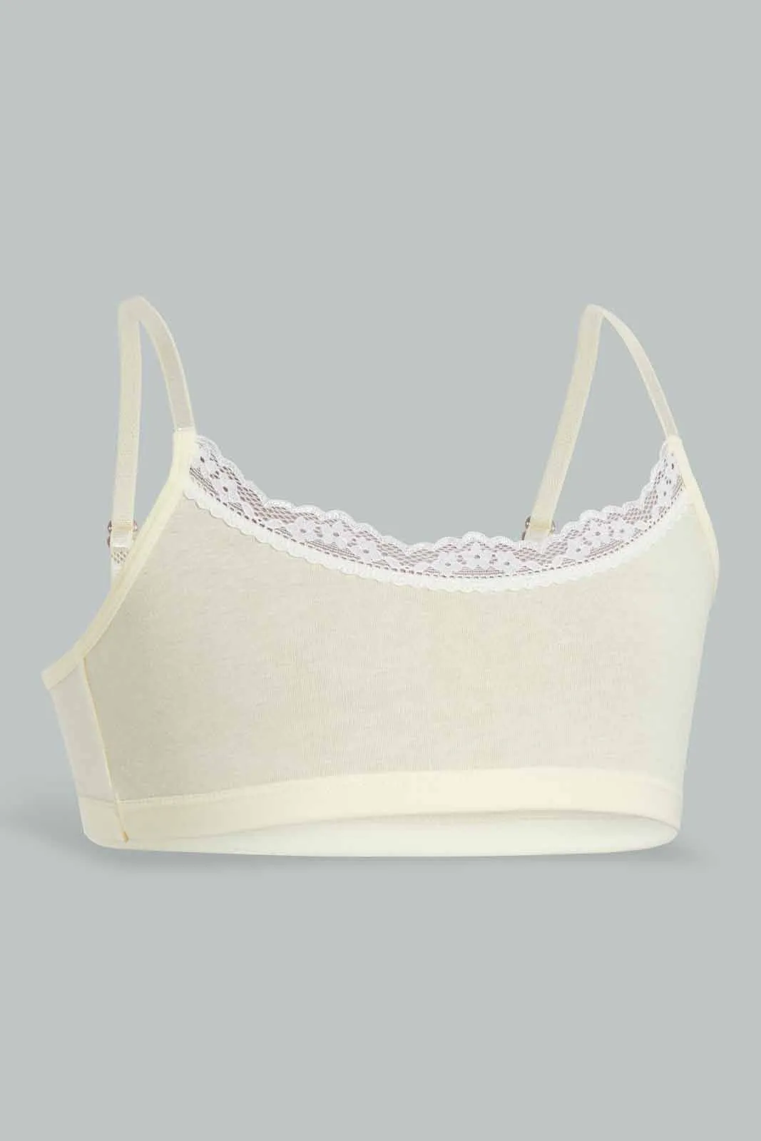 White And Yellow Plain Bra For Senior Girls (Pack of 2)