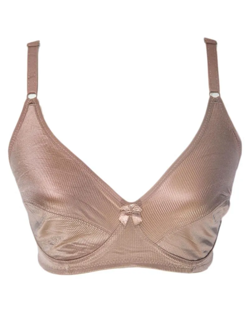 Women's Brown Silk Bra - Non Padded Bra - 708